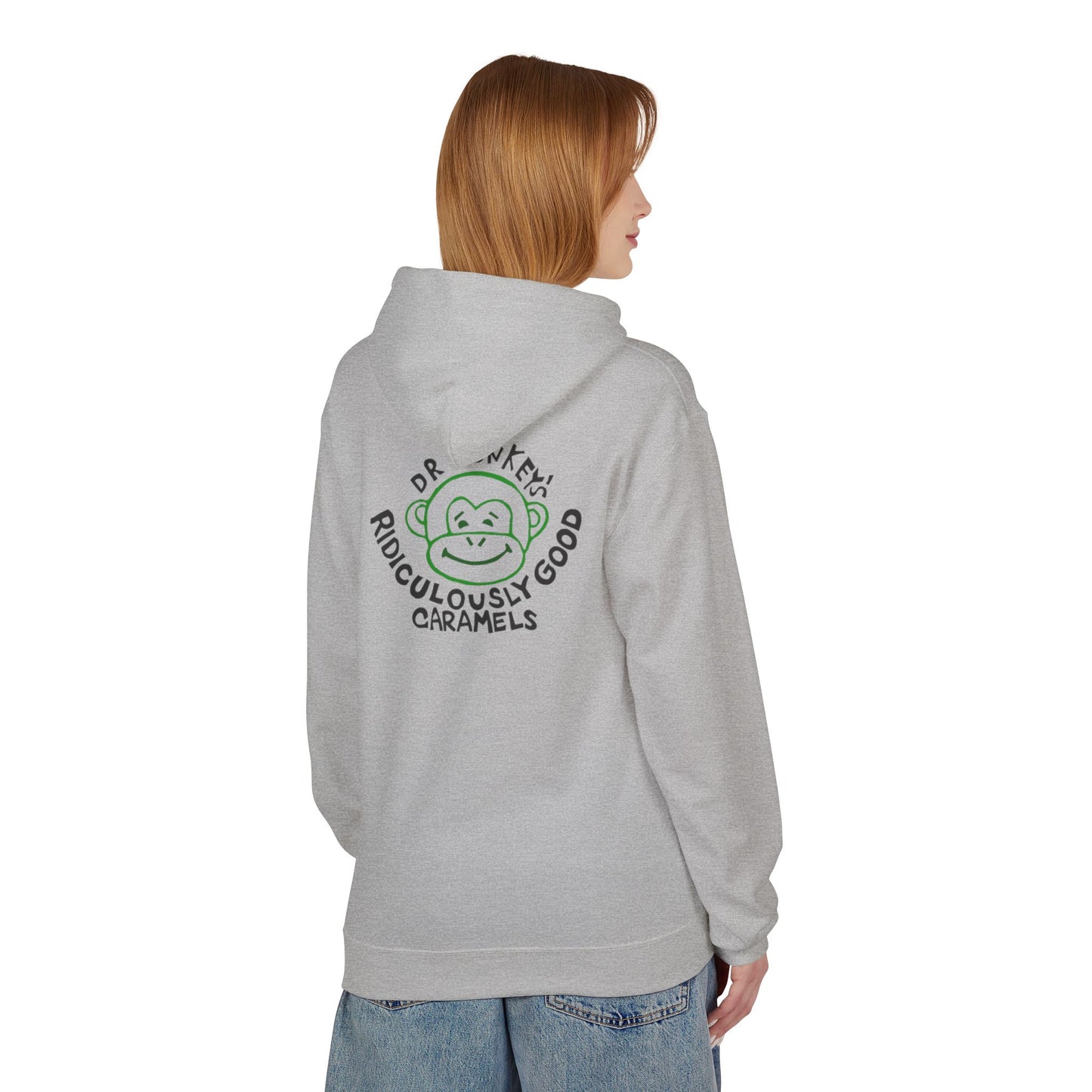Dr. Monkey’s Ridiculously Good Caramels Hoodie — Vintage Candy Brand Pullover