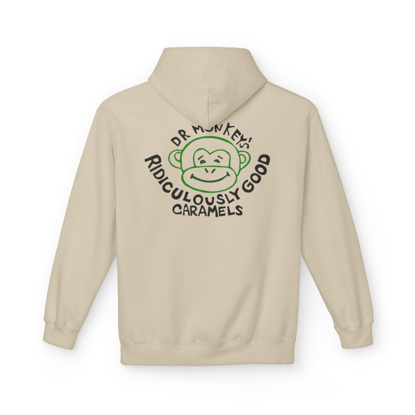 Dr. Monkey’s Ridiculously Good Caramels Hoodie — Vintage Candy Brand Pullover