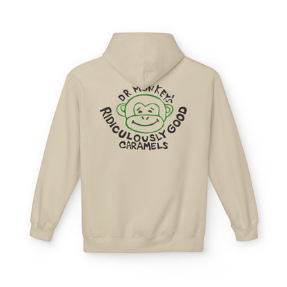 Dr. Monkey’s Ridiculously Good Caramels Hoodie — Vintage Candy Brand Pullover