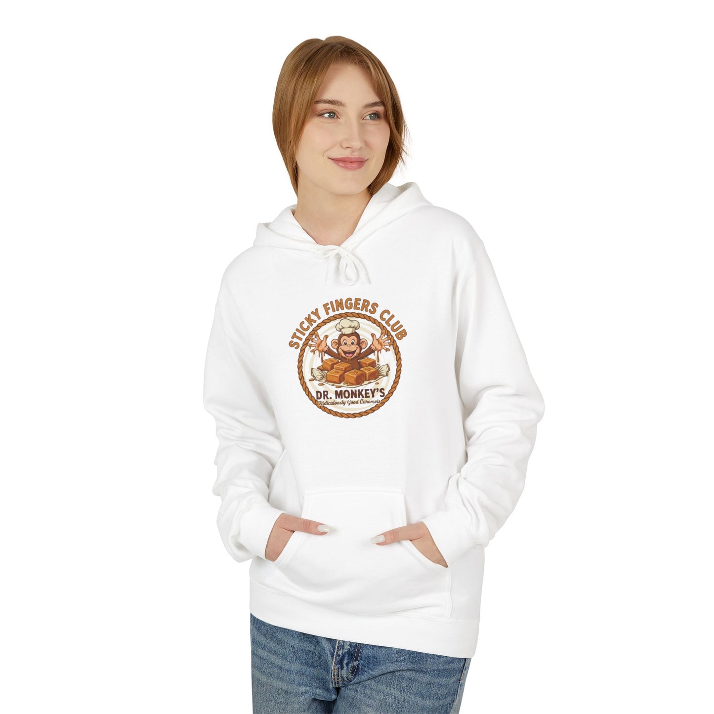 Dr. Monkey’s Ridiculously Good Caramels Hoodie — Vintage Candy Brand Pullover