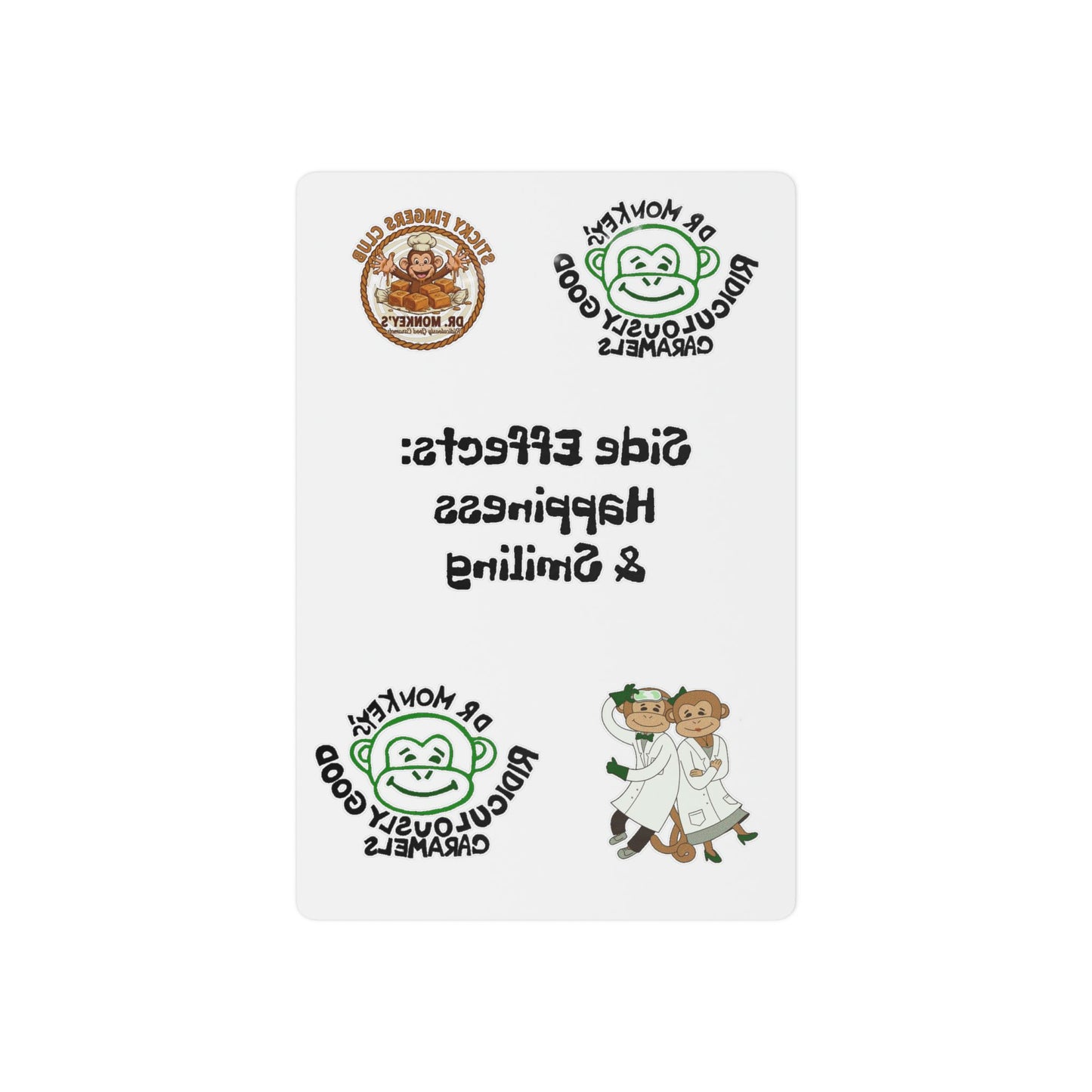 Temporary Tattoo Sheet — Cute Monkey & Frog Good Vibes Designs (Happiness & Smiling)