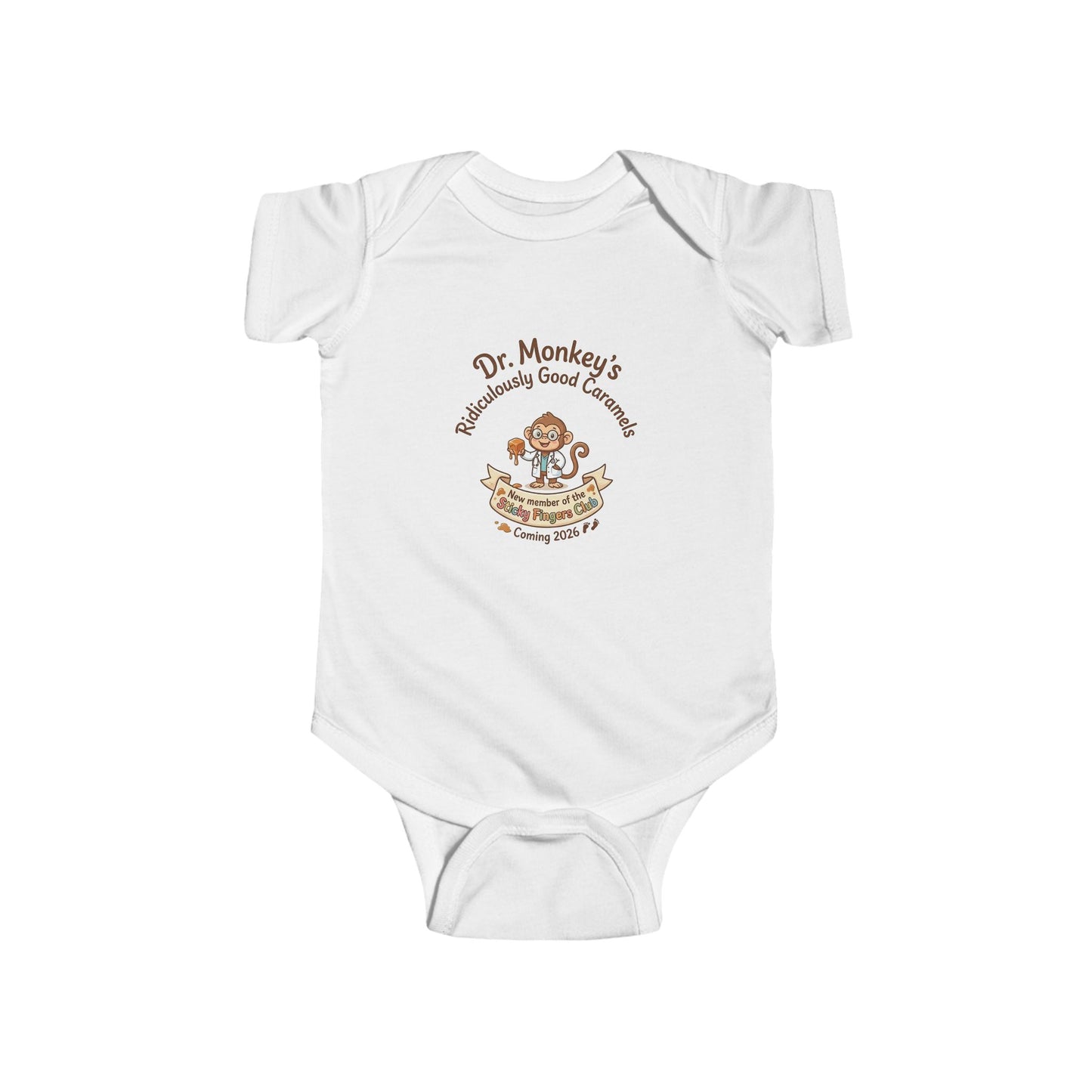 Dr. Monkey’s Playful Baby Bodysuit – 'Dr. Monkey’s Ridiculously Good Company' Infant Onesie