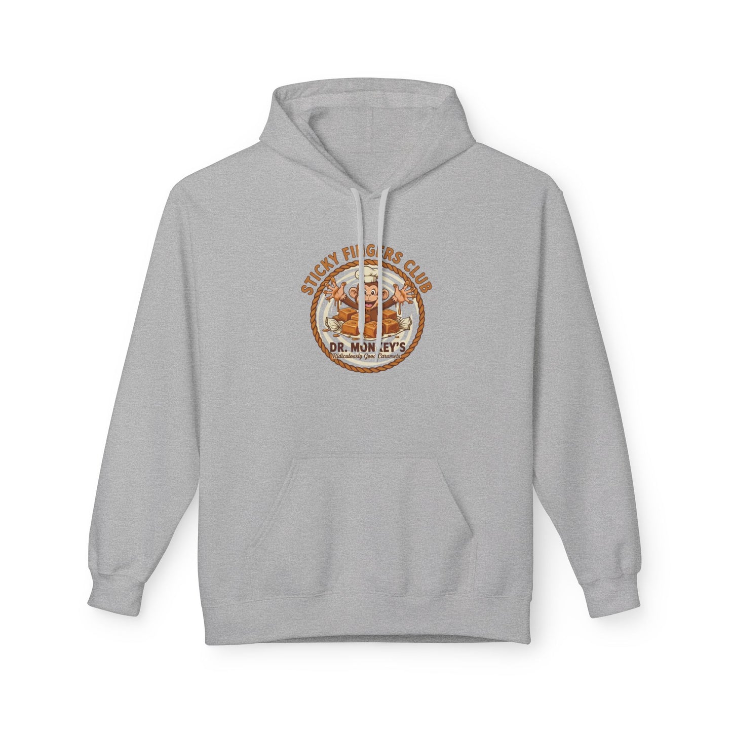 Dr. Monkey’s Ridiculously Good Caramels Hoodie — Vintage Candy Brand Pullover