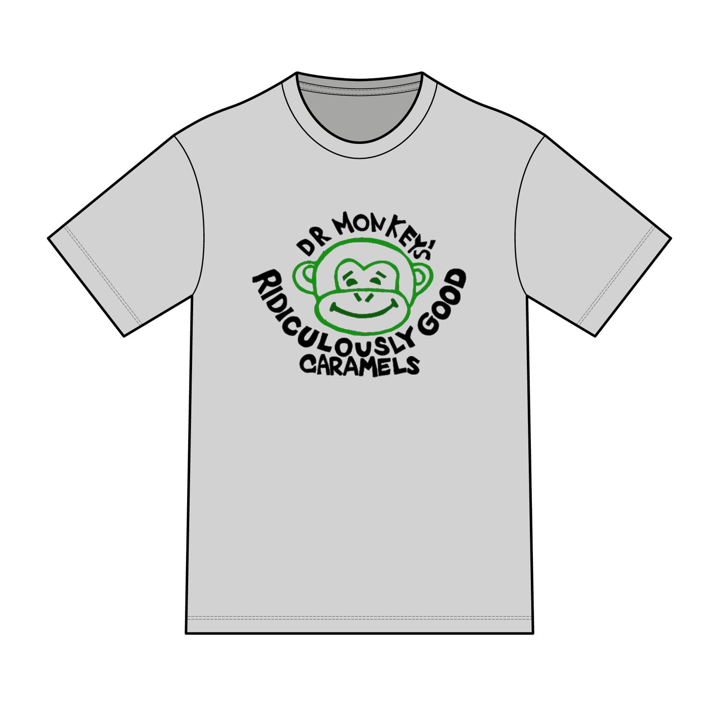 Dr. Monkey's Ridiculously Good Caramels T-Shirt | Retro Monkey Candy Logo