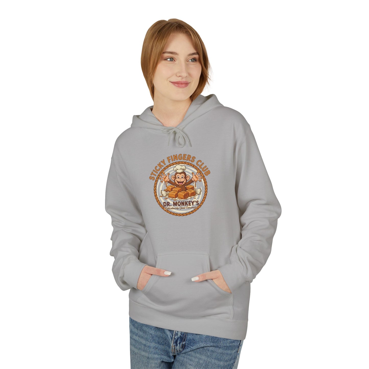 Dr. Monkey’s Ridiculously Good Caramels Hoodie — Vintage Candy Brand Pullover